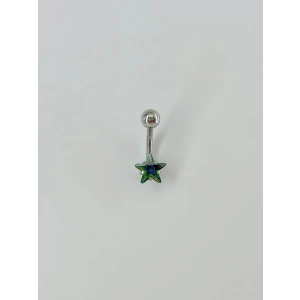 Mistik Topaz Taşlı Yıldız Detaylı Göbek Piercing