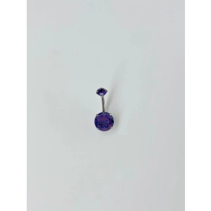 Mor Taşlı Göbek Piercing