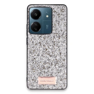 Onegif Xiaomi Redmi 13c Bright Simli Kapak - Gümüş