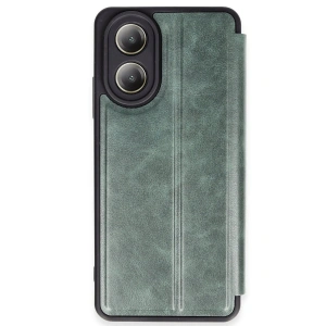 Oppo A38 Kılıf Flip Cover - Koyu Yeşil