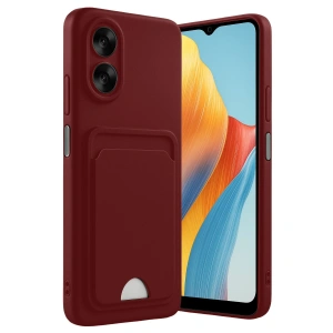 Oppo A38 Kılıf Kelvin Kartvizitli Silikon - Bordo