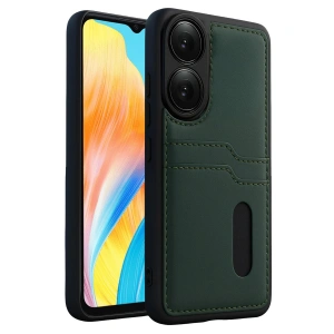 Oppo A38 Sara Kartvizitli Deri Kılıf - Yeşil
