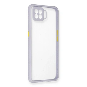 Oppo A73 Kılıf Miami Şeffaf Silikon - Lila