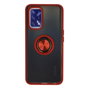 Oppo A74 4g Kılıf Montreal Yüzüklü Silikon Kapak - Kırmızı