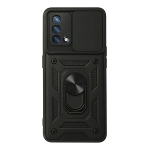 Oppo A74 4g Kılıf Pars Lens Yüzüklü Silikon - Siyah