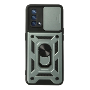 Oppo A74 4g Kılıf Pars Lens Yüzüklü Silikon - Yeşil