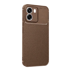 Oppo Oppo A6t 5g Auto Focus Karbon Kapak - Kahverengi