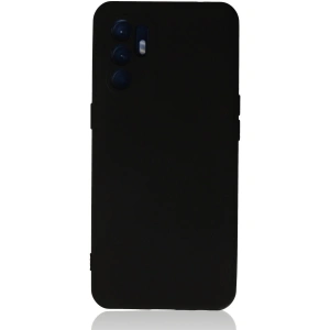 Oppo Reno 6 Kılıf Nano İçi Kadife Silikon - Siyah