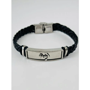 Örgü Deri Erkek Bileklik
