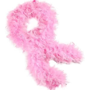 Pembe Renk Kabarık Kalın Otriş Boa Tüy 6 Cm Genişlik 180-200 Cm Uzunluk