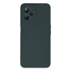 Realme C35 Kılıf Nano İçi Kadife Silikon - Koyu Yeşil