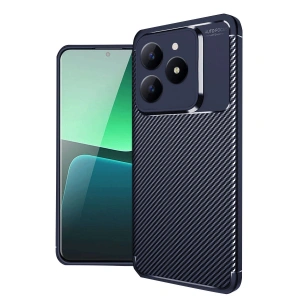 Realme C61 Kılıf Auto Focus Karbon Kapak - Lacivert