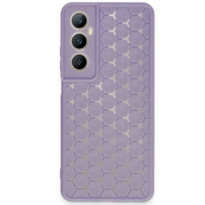 Realme C65 Kılıf Petek Silikon Kapak - Lila