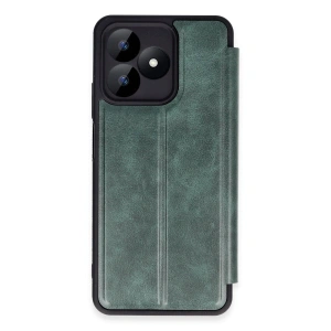 Realme Note 50 4g Kılıf Flip Cover - Koyu Yeşil