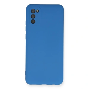 Samsung Galaxy A03s Kılıf Nano İçi Kadife Silikon - Mavi