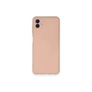 Samsung Galaxy A04 Kılıf Nano İçi Kadife Silikon - Pudra