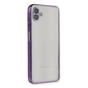 Samsung Galaxy A04 Kılıf Razer Lensli Silikon - Mor