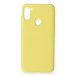 Samsung Galaxy A11 Kılıf Nano İçi Kadife Silikon - Sarı