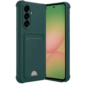 Samsung Galaxy A17 5g Kelvin Kartvizitli Silikon - Koyu Yeşil
