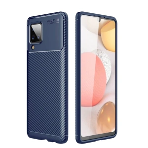 Samsung Galaxy A22 Kılıf Auto Focus Karbon Kapak - Lacivert