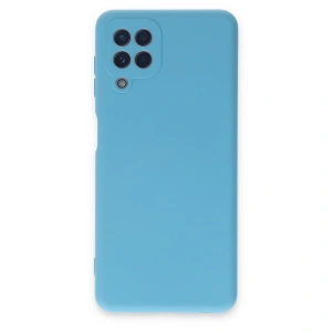 Samsung Galaxy A22 Kılıf Nano İçi Kadife Silikon - Mavi