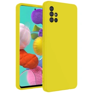 Samsung Galaxy A31 Kılıf Nano İçi Kadife Silikon - Sarı