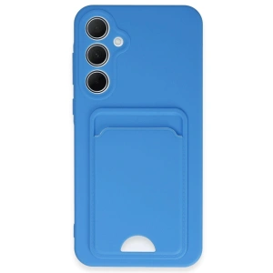 Samsung Galaxy A35 5g Kılıf Kelvin Kartvizitli Silikon - Mavi
