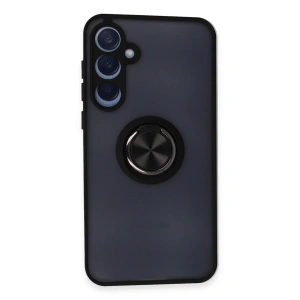 Samsung Galaxy A35 5g Kılıf Montreal Yüzüklü Silikon Kapak - Siyah