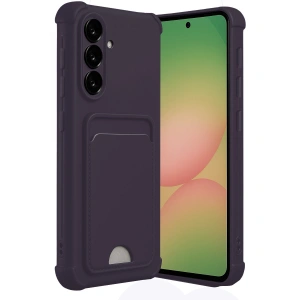 Samsung Galaxy A56 Kılıf Kelvin Kartvizitli Silikon - Derin Mor