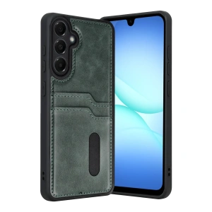 Samsung Galaxy A57 5g Sara Kartvizitli Deri Kılıf - Yeşil