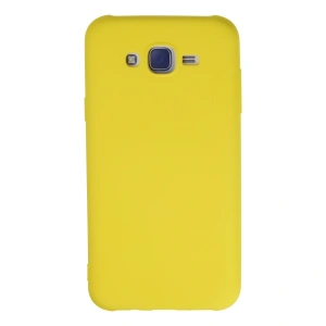 Samsung Galaxy J7 Kılıf Nano İçi Kadife Silikon - Sarı