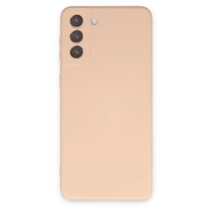 Samsung Galaxy S21 Plus Kılıf Nano İçi Kadife Silikon - Pudra