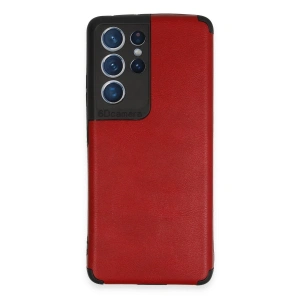 Samsung Galaxy S21 Ultra Kılıf Loop Deri Silikon - Kırmızı