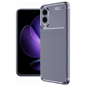 Samsung Galaxy S25 Edge Kılıf Auto Focus Karbon Kapak - Lacivert