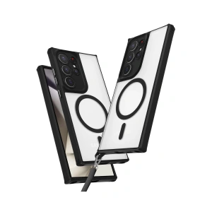 Samsung Galaxy S25 Ultra Kılıf Enka Magsafe Silikon Kılıf - Siyah