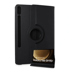 Samsung Galaxy X610 Tab S9 Fe Plus 12.4 Kılıf 360 Tablet Deri Kılıf - Siyah