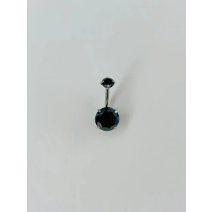 Siyah Taşlı Göbek Piercing