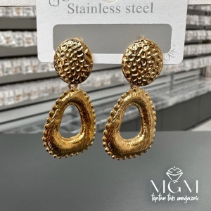 Taşsız Gold Kaplama Küpe