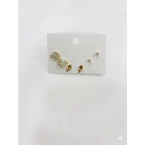 Tatlı Balık Ve Kılçık Detaylı Altılı Küpe