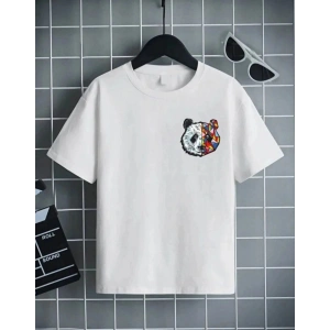 Unisex Çocuk Baskılı T-Shirt - Beyaz