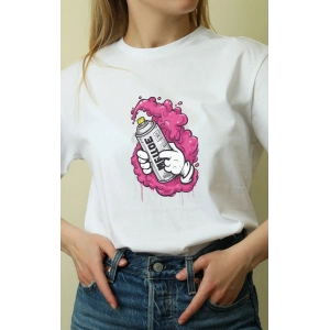 Unisex Oversize 24/1 Penye DTF Baskılı Tişört - DTF117