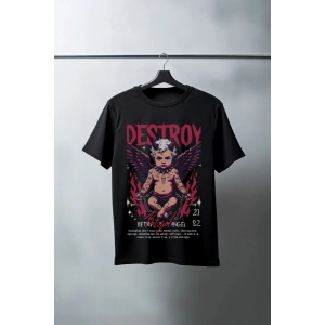 Unisex Oversize 24/1 Penye DTF Baskılı Tişört - DTF144