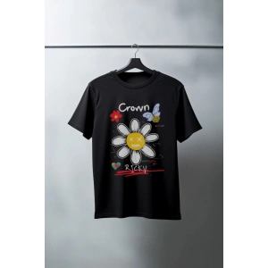 Unisex Oversize 24/1 Penye DTF Baskılı Tişört - DTF164