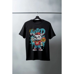 Unisex Oversize 24/1 Penye DTF Baskılı Tişört - DTF176