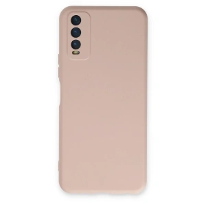 Vivo Y11s Kılıf Nano İçi Kadife Silikon - Pudra