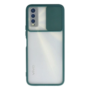 Vivo Y11s Kılıf Palm Buzlu Kamera Sürgülü Silikon - Yeşil
