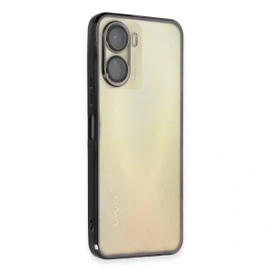 Vivo Y16 Kılıf Razer Lensli Silikon - Siyah