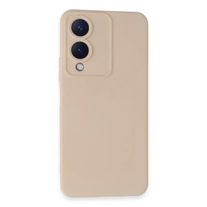 Vivo Y17s Kılıf Nano İçi Kadife Silikon - Pudra