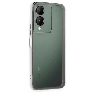 Vivo Y17s Kılıf Razer Lensli Silikon - Gümüş