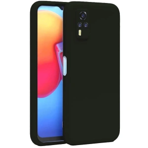 Vivo Y53s Kılıf Nano İçi Kadife Silikon - Siyah